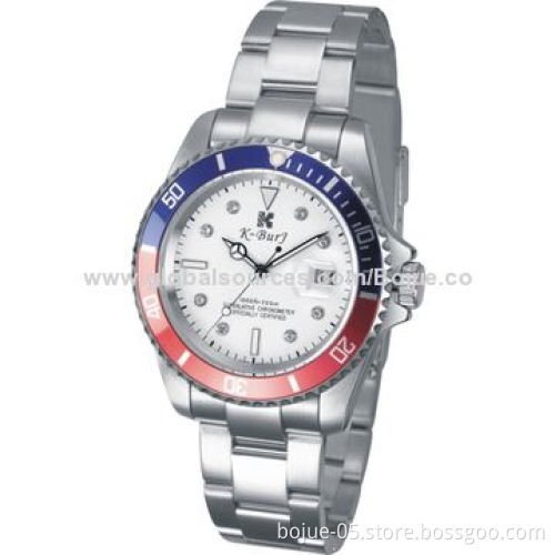 Blue dial stainless steel case and strap couple watchNew
